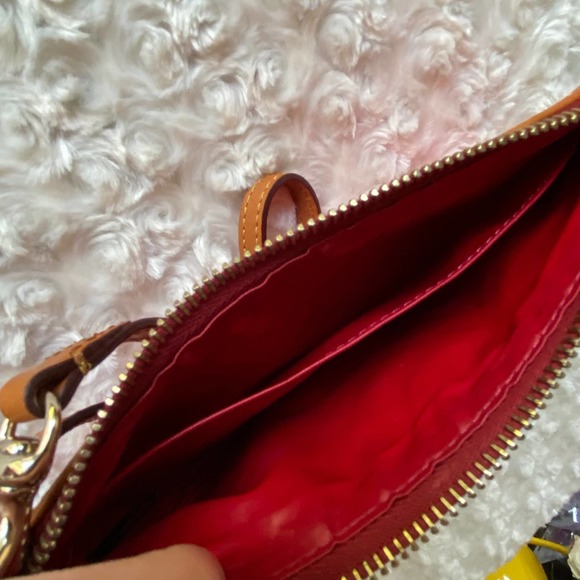 Dooney & Bourke Canvas Leather Red Wristlet - Picture 7 of 9